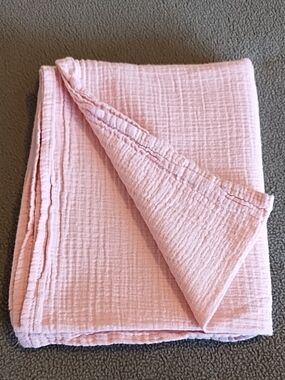 Modern Baby Muslin Baby Swaddle Blanket Security Lovey Cotton 32x39 Solid Pink